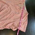 Orvis Linen Shirt Womens Medium V-Neck Orange Stripes Outdoorsy Summer READ Photo 9