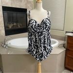 New Lane Bryant Womens Fitted Underwire Swim Tankini Top Palm Leaves‎ Size 44DD Photo 8