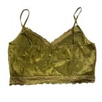 Boutique Women’s L Lace Trim Satin Camisole Tank Olive Green Y2K‎ Style Cropped Size L Photo 2