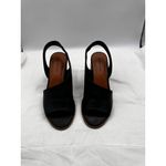 Lucky Brand  Size 9.5 Black Business Casual Leather Slingback Heeled Sandals Photo 3