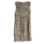 Piazza Sempione Italian Cream Brown Woven Abstract Sleeveless Sheath Dress 8 Photo 6