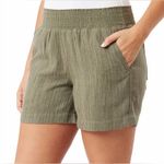 Briggs New York Briggs Women’s Pull On Olive Green Linen Blend Shorts with Pockets Large Photo 0