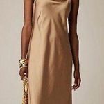 J.Crew  Gwyneth slip dress in luster charmeuse in camel tan brown Size 4 neutral Photo 0