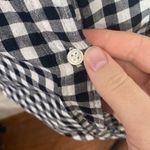 J Crew factory dickered gingham classic button down shirt black and white sz XS Photo 7