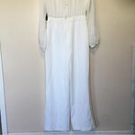 Lulus Lulu’s jumpsuit Clareese White Swiss dot ruffled long sleeve jumpsuit Medium NWT Photo 10