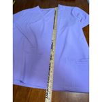 Womens 4XL Lavender V Neck Scrub Top Short Sleeve Pocket Polyester Spandex Purple Size undefined Photo 7