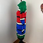 Gitano Vintage 1980s Colorblock Cowl Neck Knit Sweater Dress Medium Retro Red Photo 5