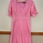 Lulus EUC Good to be Me Pink Eyelet Lace Midi Dress Size Small Retail $60 Photo 4