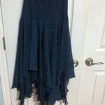Rabbit rabbit rabbit handkerchief style‎ halter dress blue formal wedding sz 12 Photo 7