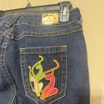 Baby Phat  jeans womens 15/16 embroidered gold cats y2k vintage 90s straight Photo 4
