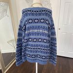 Eddie Bauer Vintage Ravenna LongSleeve Knit Sweater Fair Isle Blue Plus Size XXL Photo 3