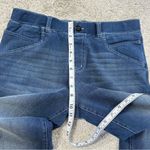 Betabrand  Women’s Straight Leg Yoga Pants Jeans Pull On Blue Denim High Rise M Photo 11