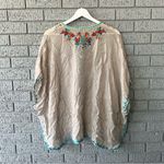 Johnny Was  Grey Embroidered Floral Poncho Lightweight Small Photo 3