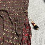 Brown & Red Bohmeian Floral Printed Beaded Maxi Dress Size Medium EUC Photo 1