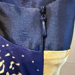 Wow! Prom & Pageant 100% Silk Formal Dress Sleeveless Gold Blue Y2K Size 4 Photo 1