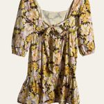 MINKPINK  Floral Zoey Tie Back Puff Sleeve Square Neck Mini Dress Size M Photo 11