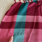 Talbots Fine Made in Italy Wool Blend Holiday Green and Red Plaid Fringe Scarf Photo 2