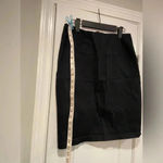 Grass Collection  Black Cotton Stretch Mini Pencil Skirt Back Slit Zip Size 9 Photo 2