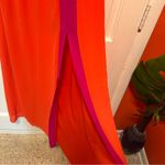 Lulus Bright Side Coral Red Color Block Maxi Dress Size Small Photo 4