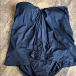 Ralph Lauren LAUREN  Women's One Piece Bandeau Swim Dress Black Photo 8