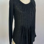 Rebecca Taylor  Black Linen Braided Top Photo 1