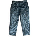 Ann Taylor  Loft Womens Imitation Leather‎ Pants Size 12 Cropped Black 34X27 Photo 4