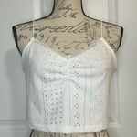 SheIn  Lace Trim Ruched Slim Fit Eyelet Cami CropTop Photo 0