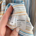 Reformation  Landy Marbella Off Shoulder Linen Stripe Dress 12 Photo 11