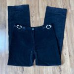 Absolu Paris Vintage 90s Black Velour Pants with Metal Dragon Accents EUC Sz 33 Photo 0