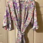 Vintage 90s Body Drama Lingerie floral garden silky short robe, size medium Photo 0
