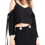 ZARA  Cold Shoulder Crop Top Lace Dress With Sleeves Photo 0