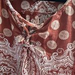 Altar'd State Altars State..Bohemian Rust Red Paisley Women's Top Photo 2