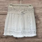 Surf Gypsy  White Crochet Mini Skirt Photo 1