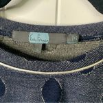 Anthropologie polka dot puff sleeves navy blouse size small Serena Eva Franco Photo 4