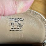 ZARA Womens Beige Cream leather mules sandals with tassels & gold chain Sz 38 Photo 8