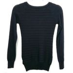 Energie Black Striped Raglan Long Sleeve Lightweight Sweater Small Photo 2