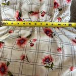 Sweet Rain Women’s White Pink Floral Checker Print Short Sleeve Mini Dress Small Photo 3