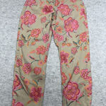 Jones New York Jeans Pants Womens 8 Beige Pink Floral Soho Ankle Casual Stretch Photo 0