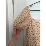 Altar'd State  Floral Print Puffed Sleeve Mini Sundress Beige Women's Size Large Photo 3