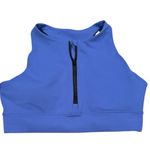 Peloton Women's Workout Top Periwinkle Blue Black Accents zipper front M Photo 3