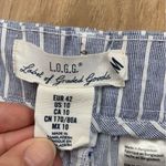 Black Halo H&M L.O.G.G. Size 10 Blue and white‎ strip womens chino shorts Photo 4