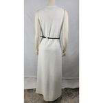 Sharagano  Womens Dress Size 8 White Stretch Sleeveless Belted Textured Maxi NEW Photo 3