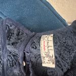 Free People Shea Printed Slip Mini Dress Crochet Blue Pink Intimately Photo 2