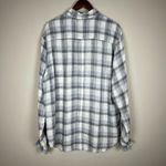 CP Shades  Shirt Womens Large Gray White Plaid‎ 100% Linen Boyfriend Button Up L Photo 5