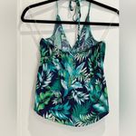 Derek Heart  Halter Top Tropical Green Small Vacation Resort Beachy Hawaiian Boho Photo 1