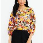 Ann Taylor Loft Womens Tropical Sweatshirt Size M Bright Spring Career Office Weekend Top Photo 2