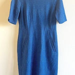 Land’s End Blue Short Sleeve Dress Size 4 Scoop Neck Pockets Hook & Eye Closure Photo 0