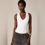 J.Crew  Stretch cotton-blend V-neck top in black Photo 1