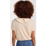 Madewell  Beige Ruffle Collar Top Sz Large Photo 2