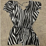 White House | Black Market Black And White Tunic Top Sz. XS Swimsuit Cover Up Photo 0